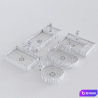 Alice Ceramica Hide Washbasin Set 2 3D Model Vray, Corona