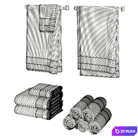 White Towels Set 3D Model Vray, Corona