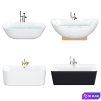 Villeroy &amp; Boch set 57 freestanding bathtub set (Finion, Theano, Squaro Edge 12, My Nature) 3D Model Vray, Corona