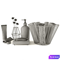 Bathroom accessories 3D Model Vray, Corona