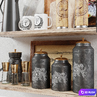 Kitchen Decorative set 053 3D Model Corona