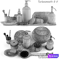 Decor bath set 3D Model Vray, Corona