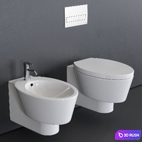 Scarabeo Ceramiche Wish Wall-Hung WC 3D Model Vray, Corona