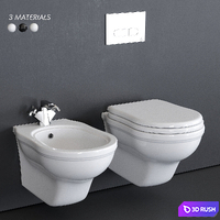 Ceramica Flaminia Efi Wall-Hung WC 3D Model Vray, Corona