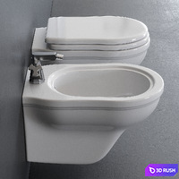 Ceramica Flaminia Efi Wall-Hung WC 3D Model Vray, Corona