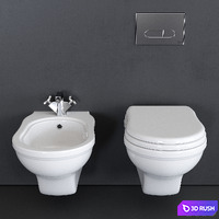Ceramica Flaminia Efi Wall-Hung WC 3D Model Vray, Corona