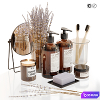 LA Bruket decor set for bathroom with lavender 3D Model Vray, Corona