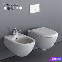Ceramica Flaminia Spin Wall-Hung WC 3D Model Vray, Corona