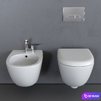 Ceramica Flaminia Spin Wall-Hung WC 3D Model Vray, Corona