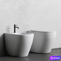 Toilet and Bidet PIN by Nic Design 3D Model Vray
