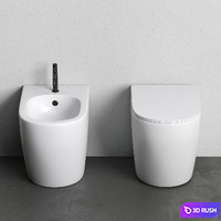 Toilet and Bidet PIN by Nic Design 3D Model Vray