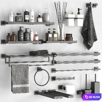 KES Bathroom accessories 4 3D Model Vray, Corona