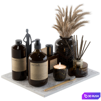 Bathroom Decor Set 04 - Brown 3D Model Vray, Corona