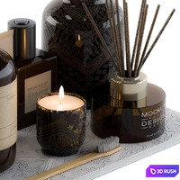 Bathroom Decor Set 04 - Brown 3D Model Vray, Corona