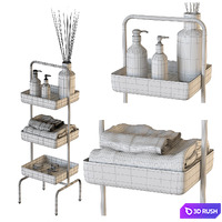 Metal and Wood Storage Unit Zara Home 3D Model Corona