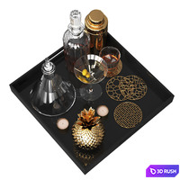 Home Bar Tray 3D Model Vray, Corona