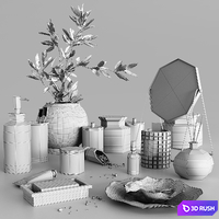 Bathroom accessories 3 3D Model Vray, Corona