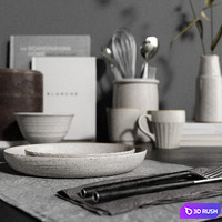 Kitchen Decor 04 3D Model Corona
