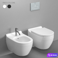 Duravit Starck 3 wall-hung toilet and bidet 3D Model Corona