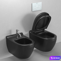 Duravit Starck 3 wall-hung toilet and bidet 3D Model Corona