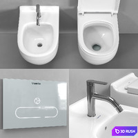 Duravit Starck 3 wall-hung toilet and bidet 3D Model Corona