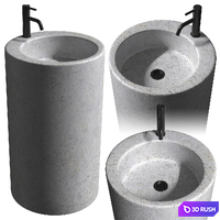 Concrete floor-standing washbasin Tower 3D Model Corona