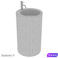 Concrete floor-standing washbasin Tower 3D Model Corona