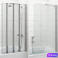 Bath screens and bathtubs Radaway and Ravak set 133 3D Model Vray, Corona