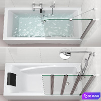 Bath screens and bathtubs Radaway and Ravak set 133 3D Model Vray, Corona