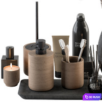 Bathroom accessory Set with Bouquet Set 19 3D Model Vray, Corona