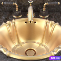 Sherle Wagner faucet and sink 3D Model Vray, Corona