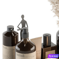 Bathroom accessory Set with Dried Plants Set 22 3D Model Vray, Corona