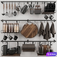 Kitchen set 3D Model Vray, Corona