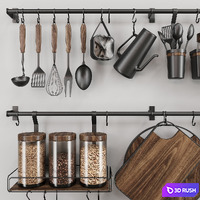 Kitchen set 3D Model Vray, Corona