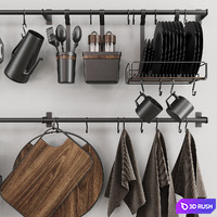 Kitchen set 3D Model Vray, Corona