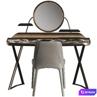 Cattelan Italia Cocoon Trousse Keramik Desk and Wilma Chair 3D Model Vray, Corona