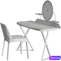 Cattelan Italia Cocoon Trousse Keramik Desk and Wilma Chair 3D Model Vray, Corona