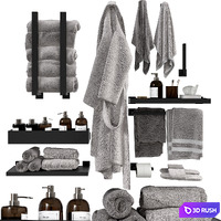 Decorative bathroom set 4 3D Model Vray, Corona