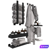 Decorative bathroom set 4 3D Model Vray, Corona