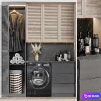 Laundry set 10 3D Model Vray, Corona
