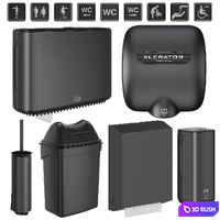 Accessories for public toilets black set 152 part 3 3D Model Vray, Corona