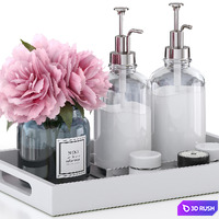 Decorative set 01 3D Model Vray, Corona