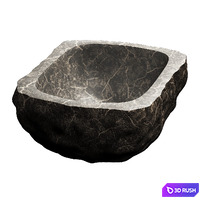 Stone sink 3D Model Vray, Corona