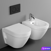 Wall hung toilet bowl VitrA S50 7740B003-0075 rimless 3D Model Corona