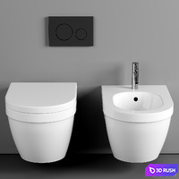 Wall hung toilet bowl VitrA S50 7740B003-0075 rimless 3D Model Corona