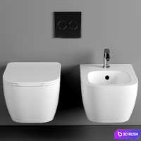 BagnoDesign Attache Rimless Wall Hung Toilet 3D Model Corona