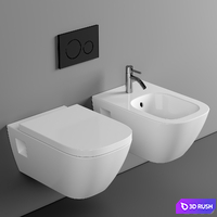 Wall hung toilet Geberit Renova Plan 3D Model Corona