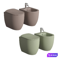 Floor Standing Toilet and bidet Artceram MONET 3D Model Corona