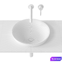 Salini Marea washbasin 2 3D Model Vray, Corona