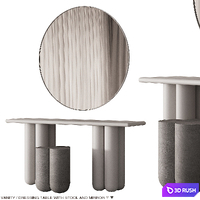 222 vanity dressing table 02 minimal round edges 01 3D Model Vray, Corona